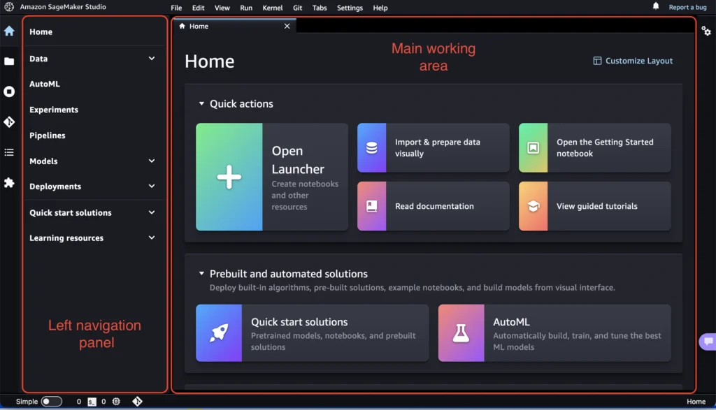 The SageMaker Studio Launcher
