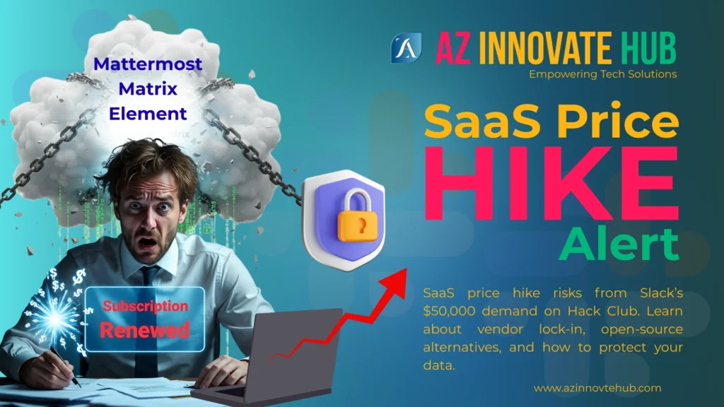 Illustration of SaaS price hike and vendor lock-in risks.