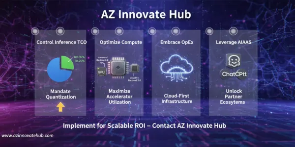 CTA graphic summarizing Q4 2025 AI optimization priorities for ROI by AZ Innovate Hub. Keywords: AI inference cost optimization, AIaaS, CTOs, Q4 2025.
